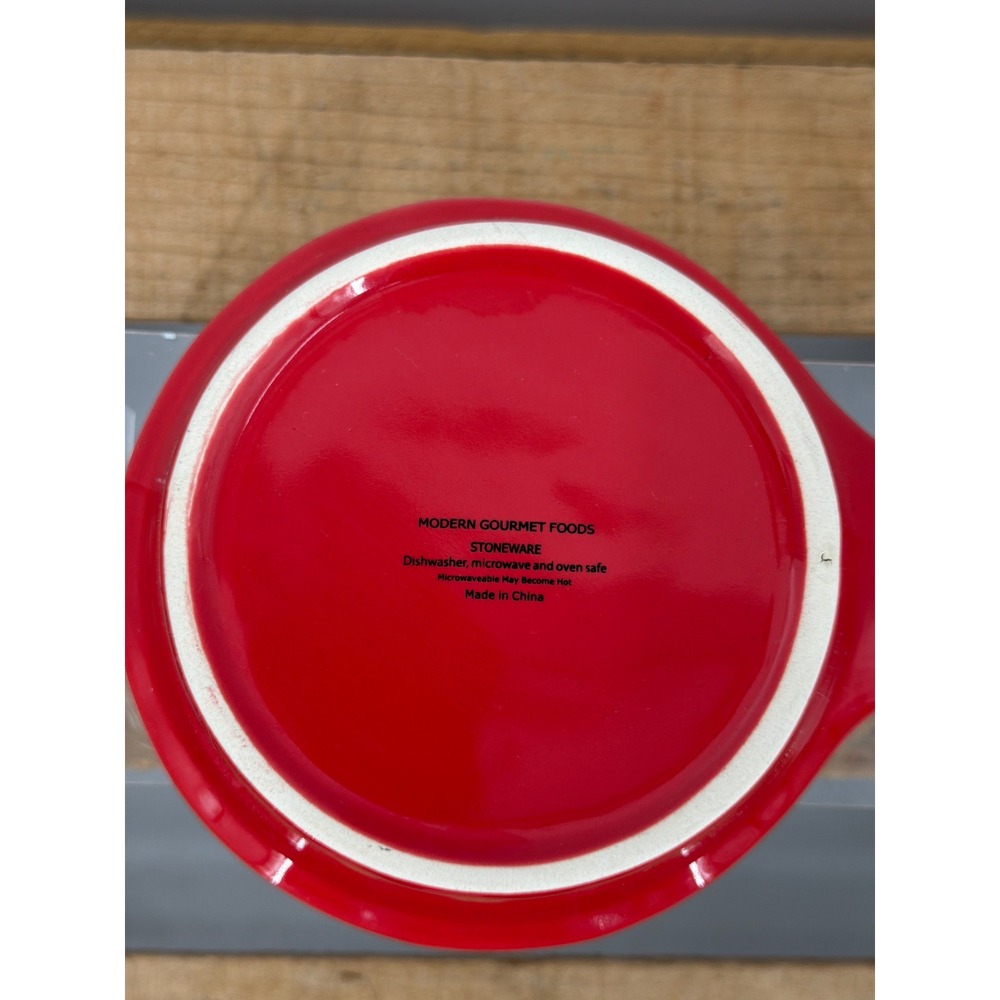 Modern Gourmet Foods Red Stoneware Mini Pie Dish Skillet Baker Scalloped Rim 5" - Picture 3 of 4